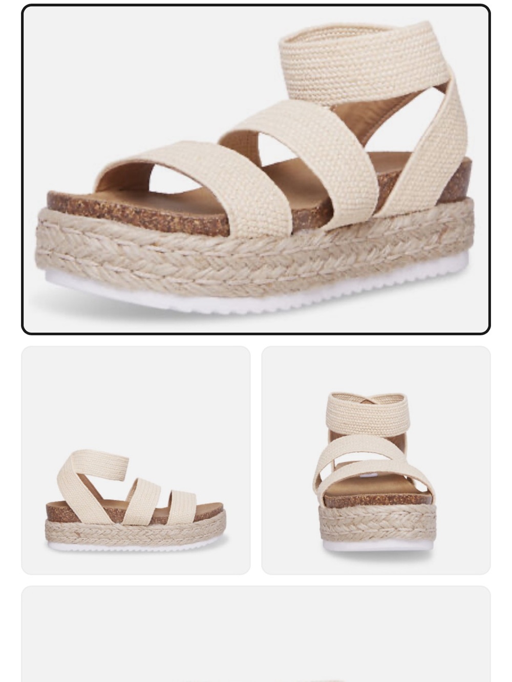 Steve Madden Kimmie Cream Espadrille Platform Sandal with Ankle Wrap